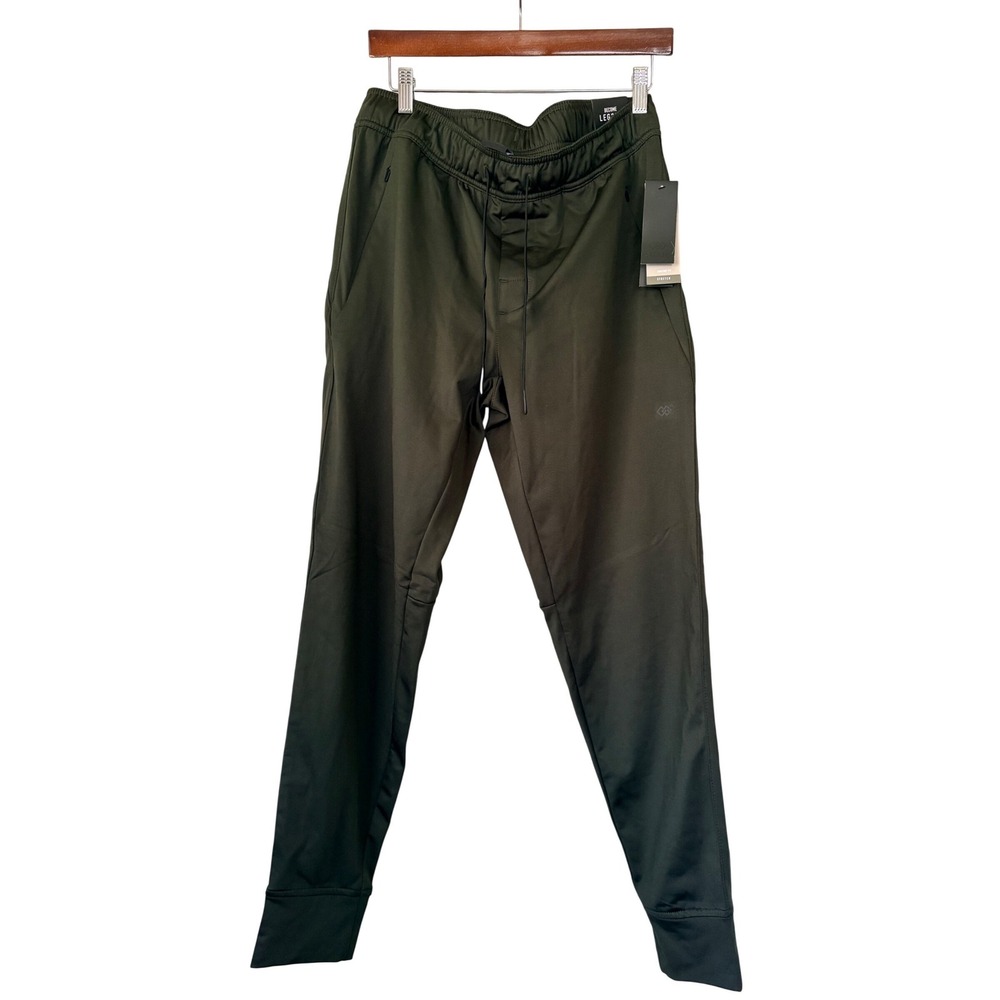 NWT LEG3ND Mens Black Stretch Drawstring Jogger Pants Athleisure Lounge SzM